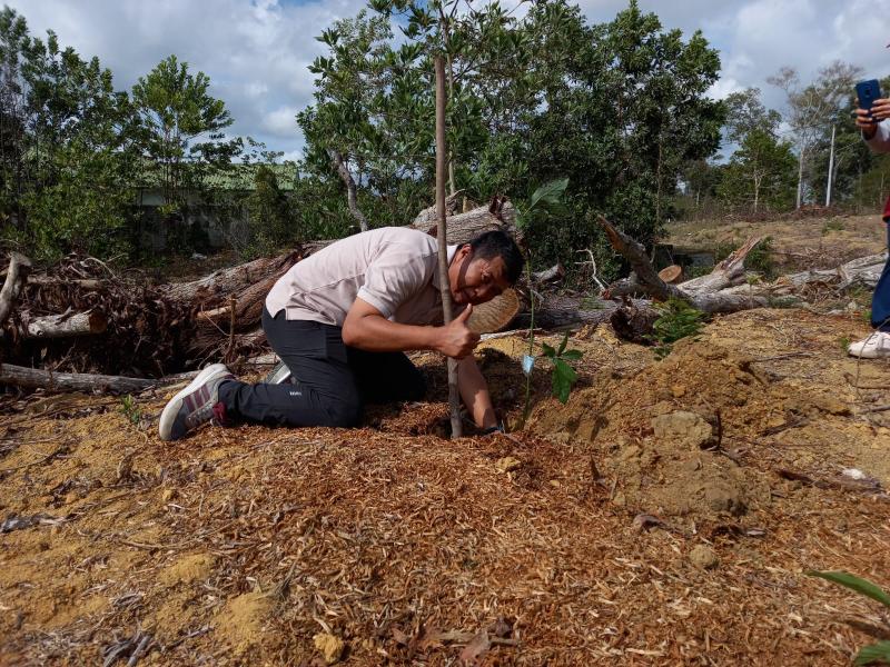 Mengisi Kegiatan HUT Provinsi  Babel Ke 24, DLHK Tanam Pohon Buah Buahan