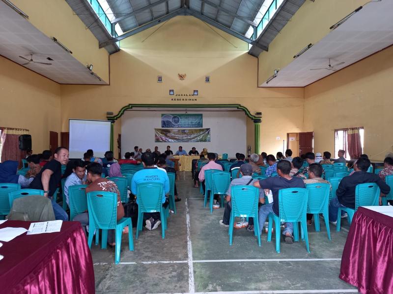 KPHP Jebu Bembang Antan Bersama KPHP Rambat Menduyung Sosialisasi Inventarisasi Kebun Sawit Masyarakat di Kecamatan Kelapa Bangka Barat